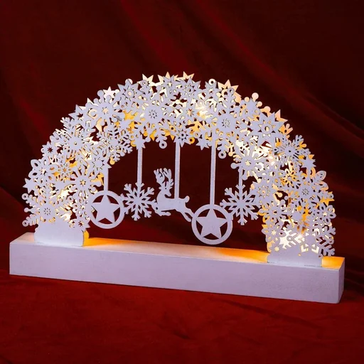 "Kerze Bogen Weihnachten Schneeflocken Weiß image"