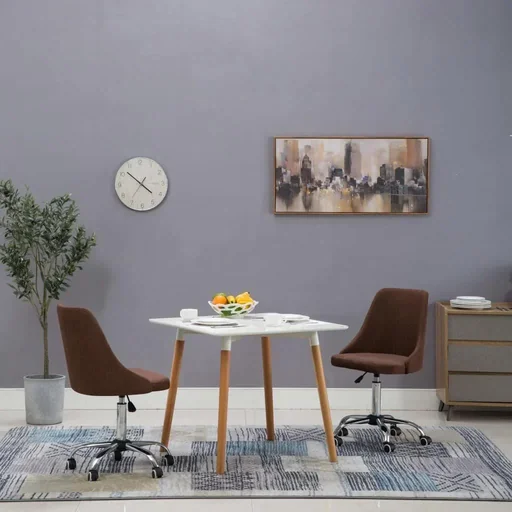 "Esszimmerstühle 2 Stück Stoff braun image"