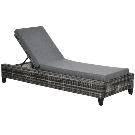 "Polyrattan Gartenliege mit Kissen image"