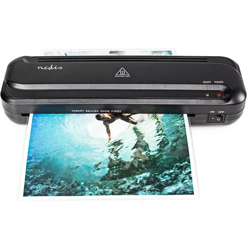 "Nedis Thermolaminiergerät - 230 mm/min - Abschaltautomatik - Netzstrom - Schwarz image"