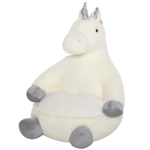 "Plüsch-Kindersessel Plüschtier Kinderstuhl Sofa Einhorn für Spielzimmer Kinderzimmer für 18-36 Monaten Weiß 59 x 50 x 68 image"