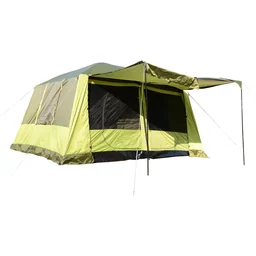 Campingzelt Kuppelzelt 4-8 Personen Gelbgrün L410 x B310 x H225cm