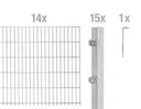 Doppelstabmattenzaun Komplettset, feuerverzinkt, Höhe 80 cm, Länge 28 m