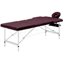 Klappbarer Massagetisch 3 Zonen Aluminium lila