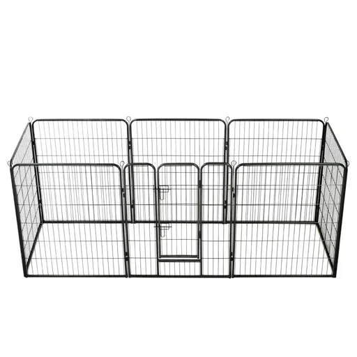 "Hundeauslauf 8 Platten 80x100 cm schwarzer Stahl image"