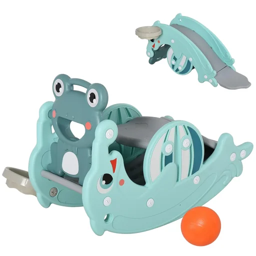 "3-in-1 Kinder Schaukeltier mit Basketballkorb image"