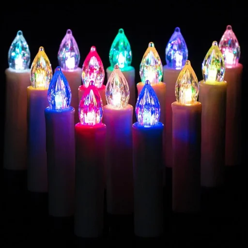 "Kabellose LED-Weihnachtsbaumkerzen Multi-Colour Weihnachtslichter 15 Stück + 5 extra für gratis image"