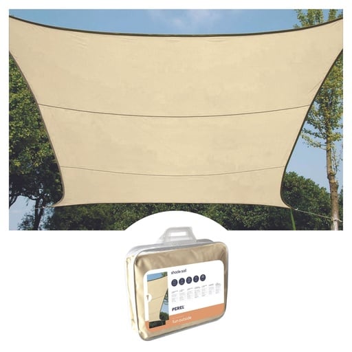"wasserdurchlässiges sonnensegel - quadratisch - 3.6 x 3.6 m - champagne image"