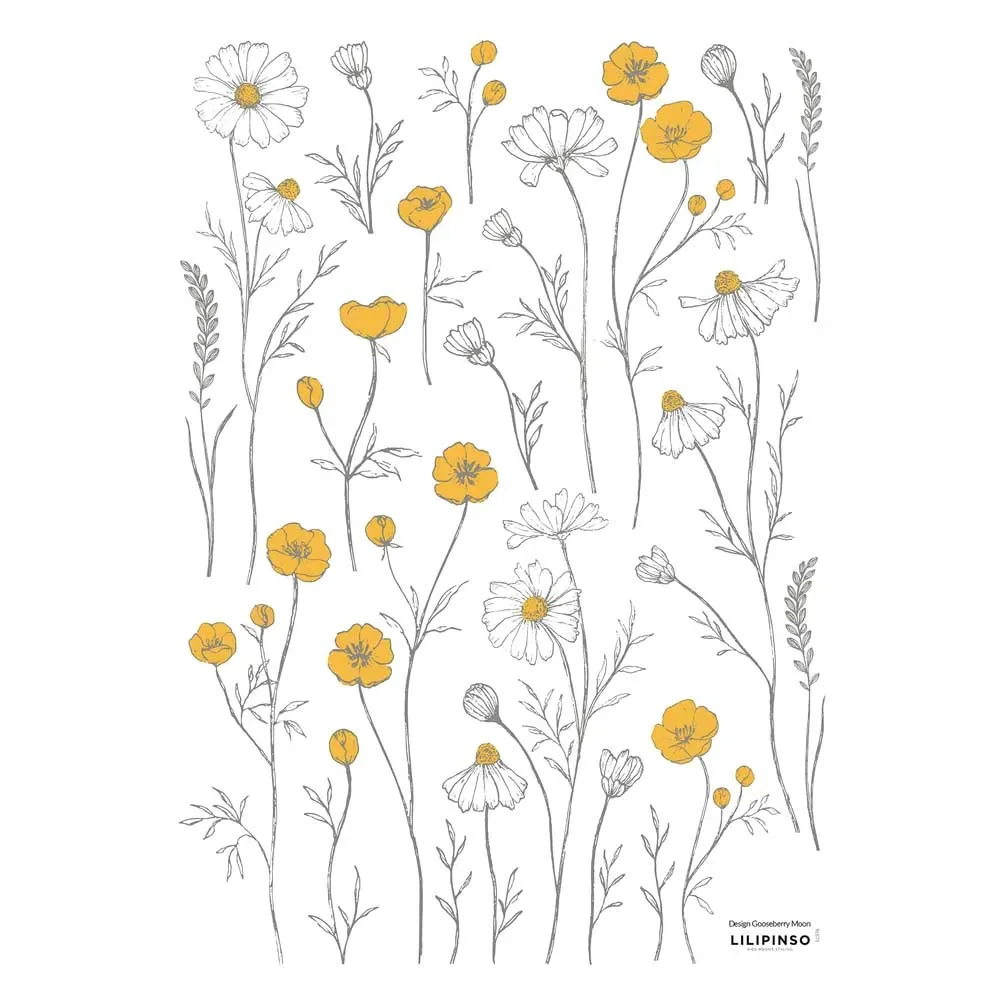 "Lilipinso Wandsticker A3 Kamille & Butterblume klein image"