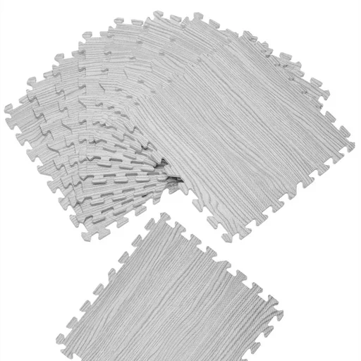 "Bodenschutz/Puzzlematte 8 Stück - grau Holzoptik 172x87x1cm image"