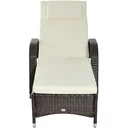 Mobile Gartenliege Kaffeebraun Rattanliege Polyrattan