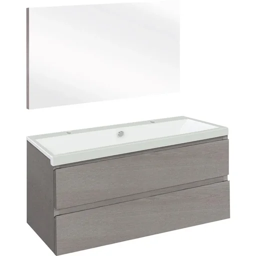 "Concept Badezimmermöbel met spiegel 100cm - gris/Weiss image"