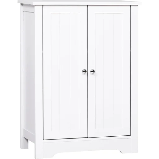 "Kommode Badezimmerschrank Badschrank Badregal Standschrank 3 verstellbare Regale Holz Weiß 60 x 30 x 80 cm image"