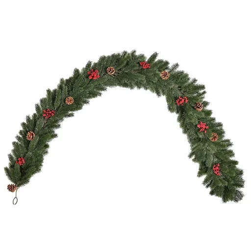 "1,9M künstliche Weihnachtsgirlande Blumendekoration mit Tannenzapfen Beeren image"