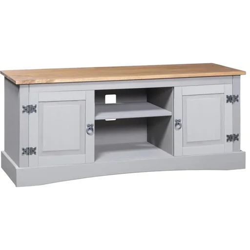 "TV-Schrank 120x40x52 cm Mexikanische Kiefer Corona-Stil grau image"