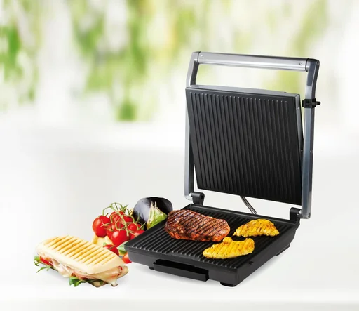 "Multi Kontaktgrill, 2000 Watt Edelstahlgehäuse - Multi Elektrogrill - Paninigrill image"