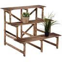 Pflanzentreppe Blumenregal Tannenholz 3 Stufen L100 x W80 x H80cm