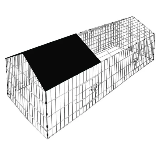 "Kaninchenstall - 180x75x75cm - inkl. Sonnendach - Schwarz image"