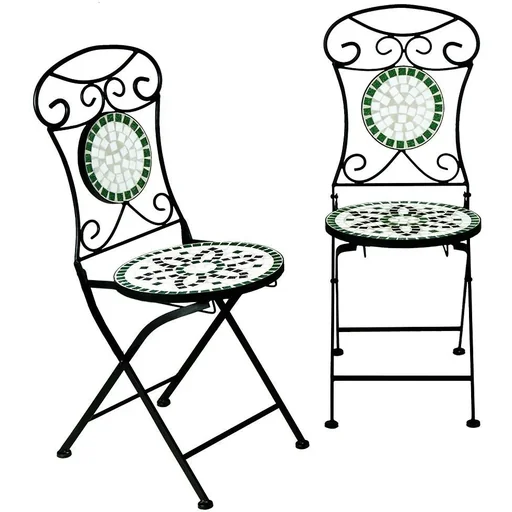 "Mosaikstuhl FLORA 2er Set mit Metallgestell image"