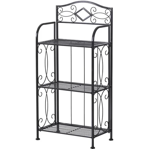 "Standregal Bücherregal Lagerregal Pflanzregal Schuhregal faltbar Metall Schwarz 48 x 28 x 101,5 cm image"