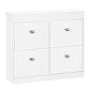 Schuhschrank mit 4 Schubladen modern Einfaches Design Lagerung Schrank Spanplatte MDF Weiß 98 x 24 x 83 cm