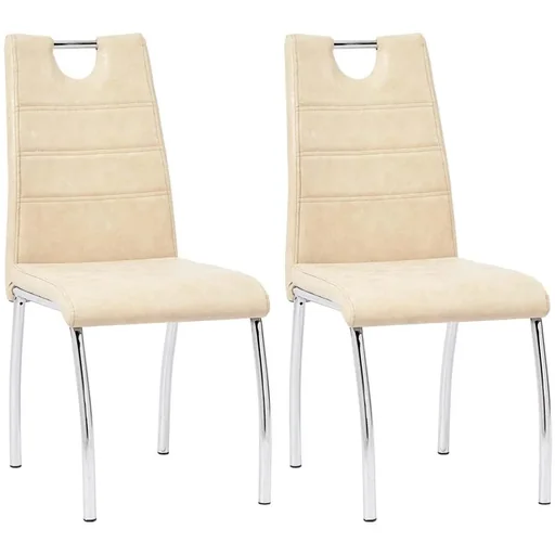 "Esszimmerstühle 2-Sitzer Kunstleder creme image"