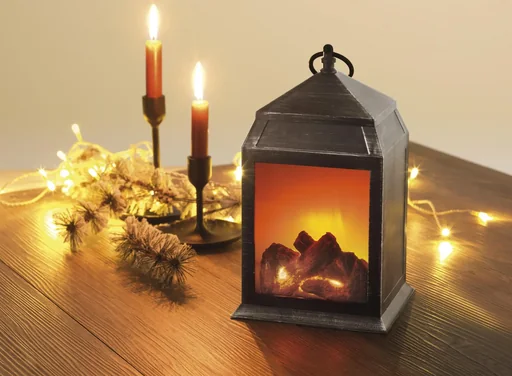 "LED Laterne mit flackerndem Flammenlicht image"