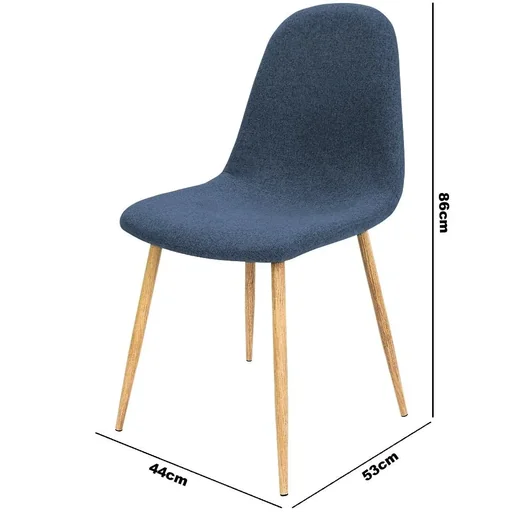 "Design-Stuhl mit Stoffbezug dunkelblau 4 Stück image"
