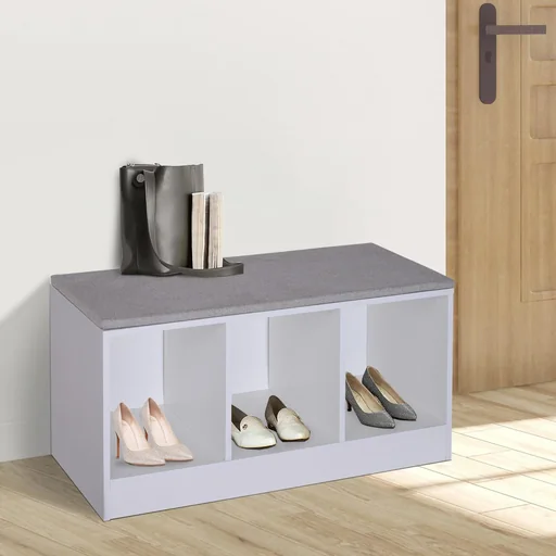 "Schuhbank mit Sitzkissen Schuhschrank Schuhregal Lowboard Garderobe Flur Diele image"
