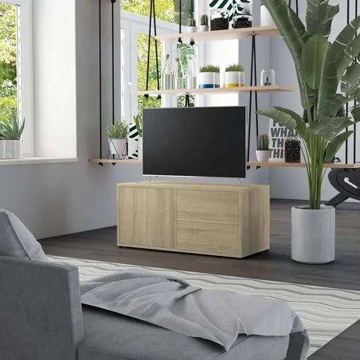 "TV-Schrank 80x34x36 cm Spanplatte Sonoma Eiche image"