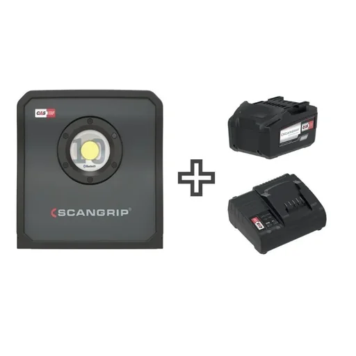 "Handflutlichtstrahler NOVA 10 CAS + 18V 5,2Ah Akku + SC30 Ladegerät + abnehmbarem Diffuser L image"