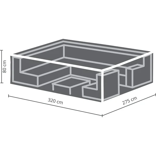 "Outdoor-Gartenset-Abdeckung 320 x 275 x 80 cm, wasser- und UV-beständig, langlebige rechteckige Möbelabdeckung zum Schutz vor Regen und Schmutz, ideal für große Lounge- und Essgruppen image"