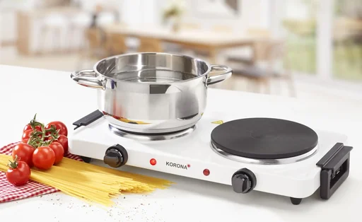 "Doppelkochplatte 2500 Watt, weiß - Elektro Doppel-Kochplatte - 2-Platten Kochfeld image"