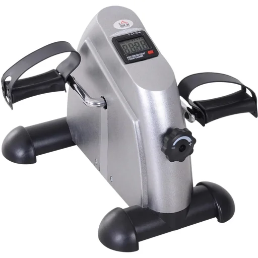 "Heimtrainer Mini Bike Pedaltrainer Trainingsrad Fahrradgerät mit LCD-Display Metall Silber 39 x 40 x 31 cm image"