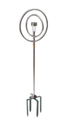 3 in 1 Edelstahl-Rasensprenger, mit Solarbeleuchtung, rotierendem Wasserspiel un