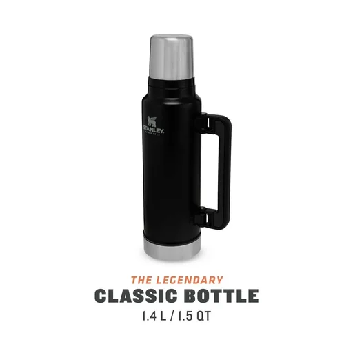 "Classic Vakuum Flasche 1,4 Liter mit Griff, Trinkbecher, matt schwarz image"