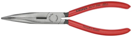 "Flachrundzange mit Schneide (Storchschnabelzange) mit Kunststoff überzogen schwarz atramentiert 200 mm image"