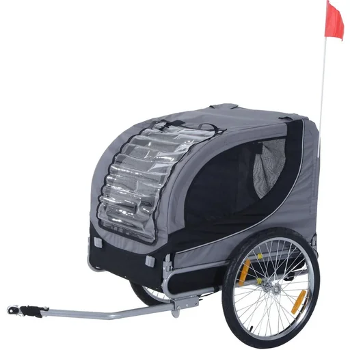 "Fahrradanhänger für Hunde grau image"