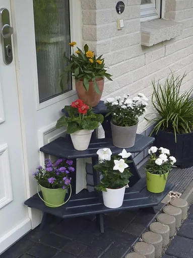 "Blumentreppe "Anja" Eckelement anthrazit image"