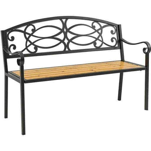 "Gartenbank 2-Sitzer Vintage - Stahl/Holz - 127 x 52 x 88 cm image"