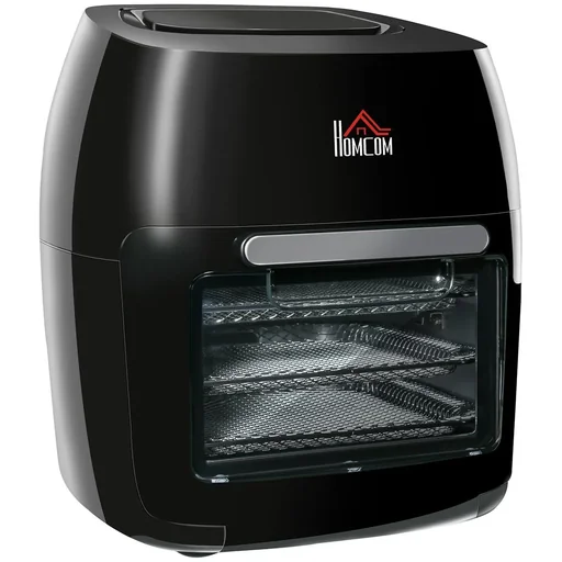 "Heißluftfritteuse 11 L 1800W mit 8 Menüs Zubehör Stahl Schwarz 32 x 35,6 x 37,9 cm image"
