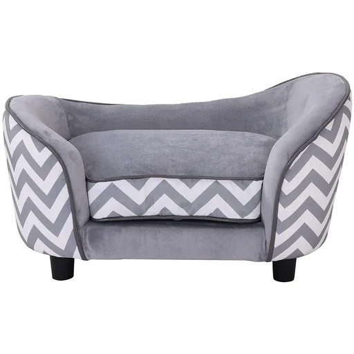 "Haustiersofa Hundebett Hundesofa mit Kissen Grau image"