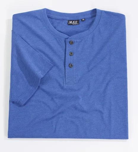 "T-Shirt mit Knopfleiste, Farbe royal, Gr.M image"