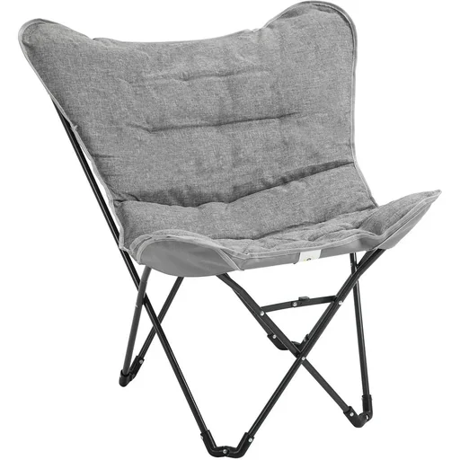 "Klappbarer Campingstuhl - Stahl - Hellgrau - 88 x 74 x 84 cm image"