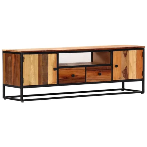 "TV-Schrank 120x30x40 cm Massives recyceltes Holz und Stahl image"