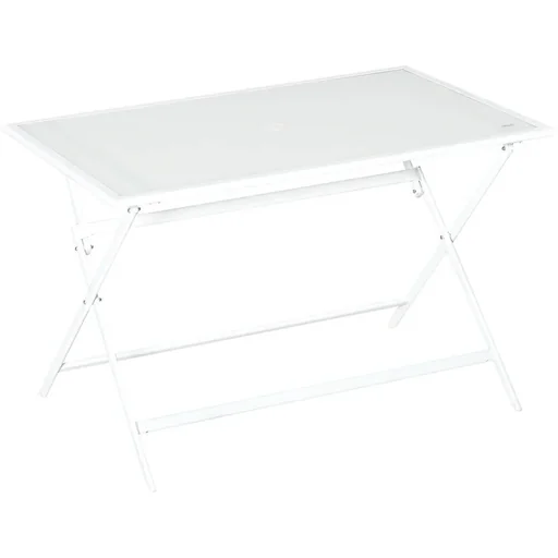 "Gartentisch - Weiß - Metall/Glas - 110 x 70 x 70 cm image"