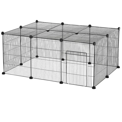 "Kleintiergehege kleintierkäfig Freigehege DIY Metall Kätzchen Hase Chinchilla Multi-Winkel-Verbindungen Anti-Rutsch-Matt image"