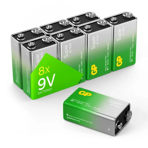 "SUPER 9V Block Alkaline Batterie - 8 Stück image"