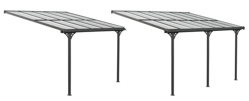 "Aluminium Terrassendach schwarz 300 x 435cm image"