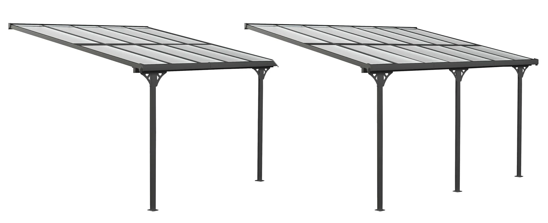 "Westmann Terrassenüberdachung Bruce 435, 435×300×270 cm, Schwarz – Aluminium mit Polycarbonatdach image"